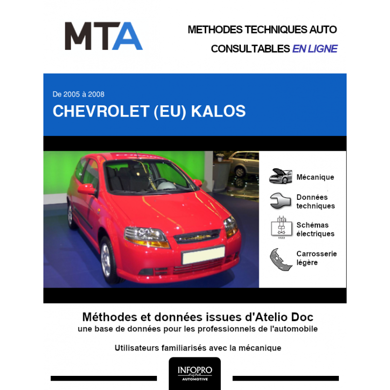 MTA CHEVROLET EU KALOS Hayon 3 Portes 2005 2008