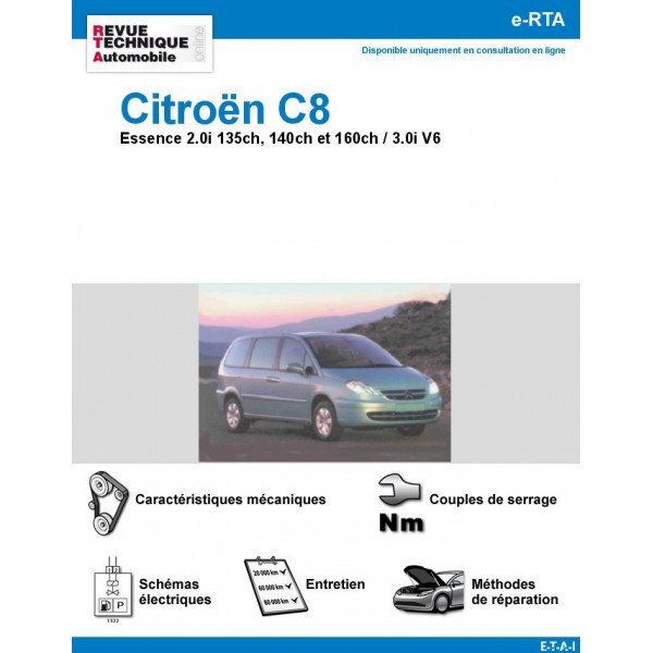 Revue Technique Citroën C8 Essence 2 0i et V6 RTA Site officiel ETAI