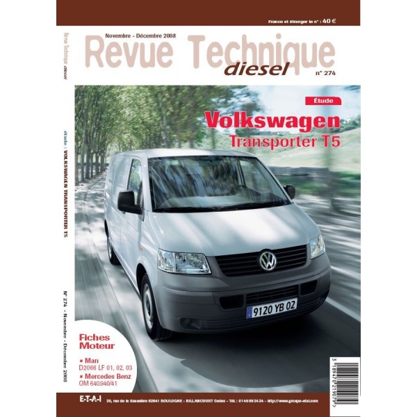 Revue Technique Diesel ETAI- VOLKSWAGEN TRANSPORTER T5 - Véhicules ...