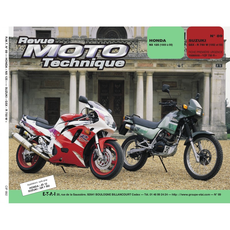  Revue  Moto Technique  HONDA NX 125 et SUZUKI GSX R750 ETAI