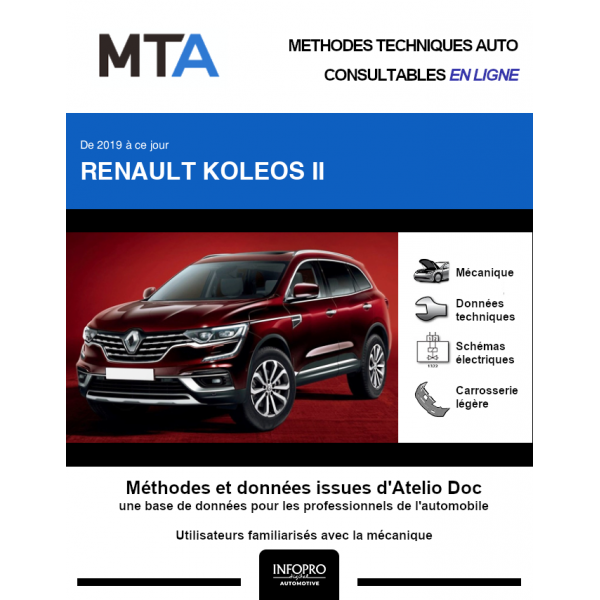 MTA Renault Koleos II BREAK 5 portes de 09/2019 à ce jour