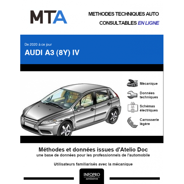 MTA Audi A3 IV HAYON 5 portes de 09/2022 à ce jour