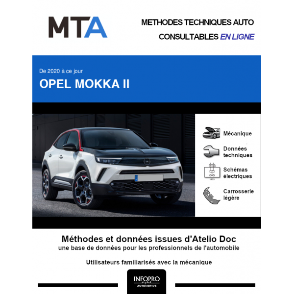 MTA Opel Mokka II HAYON 5 portes de 12/2020 à ce jour