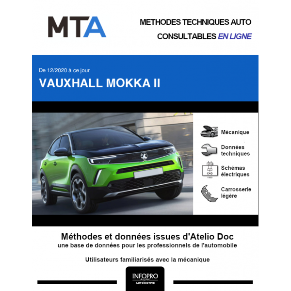 MTA Vauxhall Mokka II HAYON 5 portes de 12/2020  ce jour