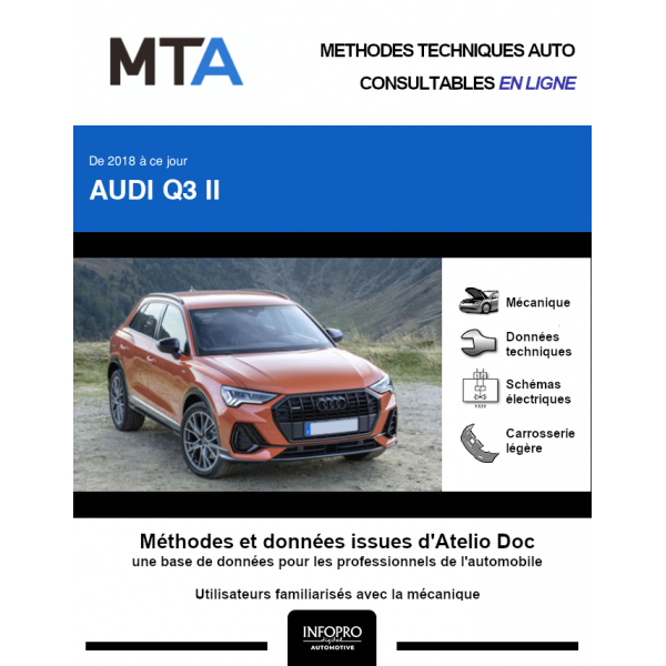 MTA Audi Q3 II BREAK 5 portes de 11/2018 à ce jour