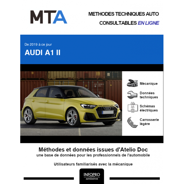 MTA Audi A1 II HAYON 5 portes de 12/2018 à ce jour