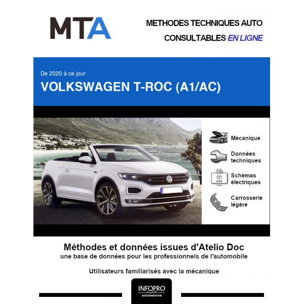 MTA Volkswagen T-roc CABRIOLET 2 portes de 03/2020  ce jour