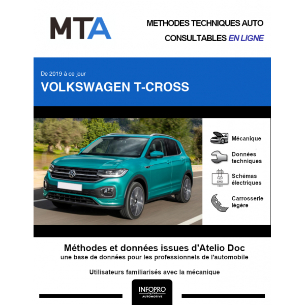 MTA Volkswagen T-cross HAYON 5 portes de 04/2019 ? ce jour