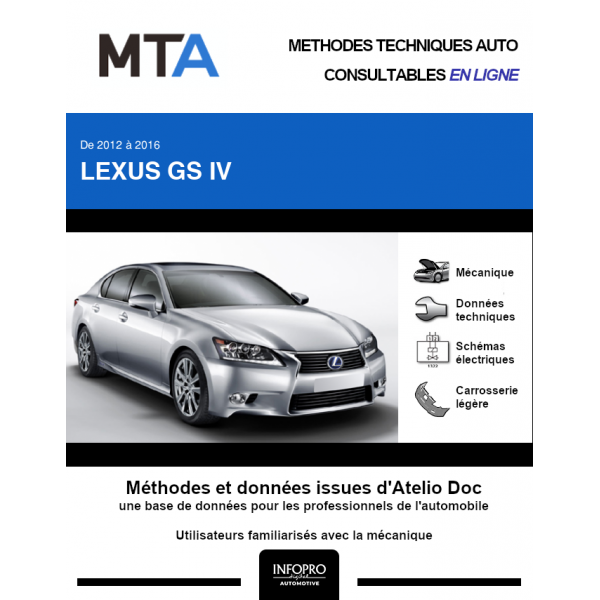 MTA Lexus Gs IV BERLINE 4 portes de 04/2012 à ce jour