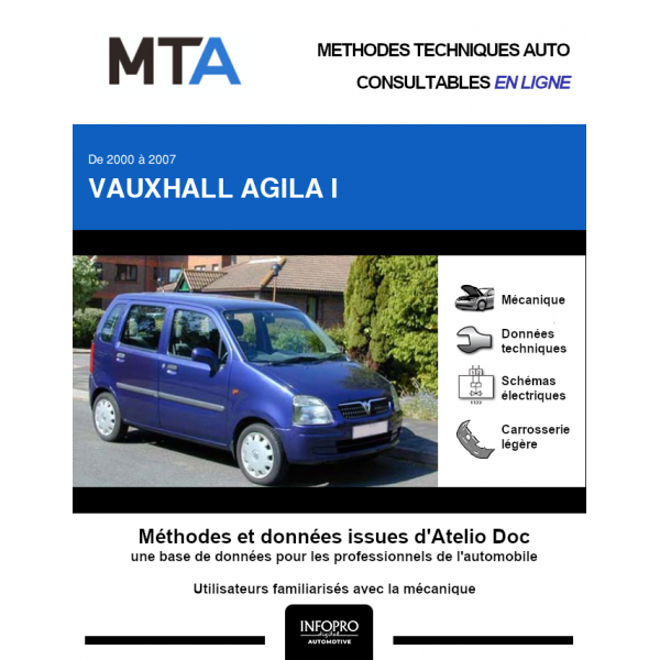 MTA Vauxhall Agila I HAYON 5 portes de 01/2000  12/2007