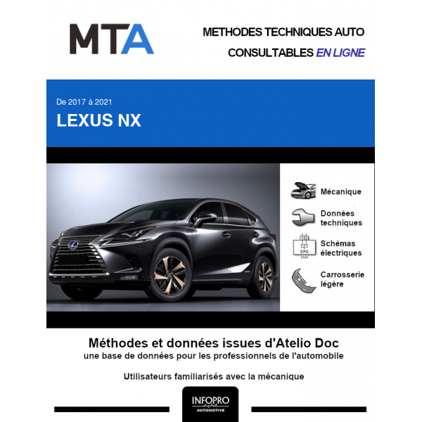 MTA Lexus Nx BREAK 5 portes de 10/2017 à ce jour