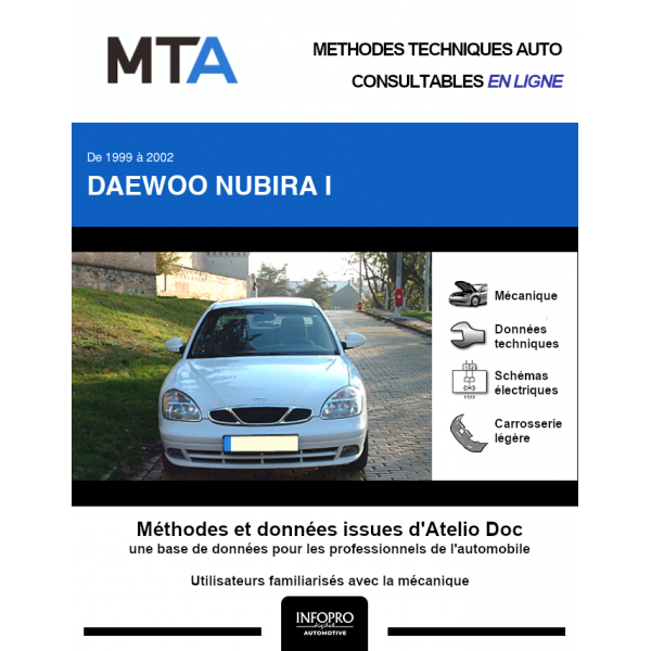 MTA Daewoo Nubira I HAYON 5 portes de 09/1999 à 09/2002