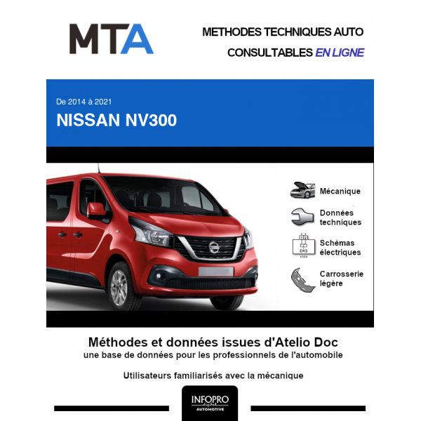 MTA Nissan Nv300 FOURGON 4 portes de 10/2015 à ce jour