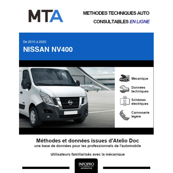 MTA Nissan Nv400 FOURGON 3 portes de 04/2010 à ce jour