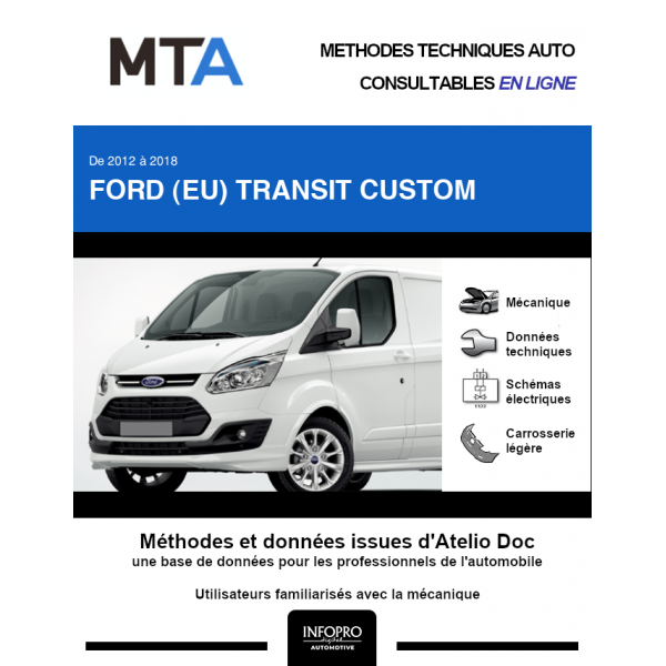 MTA Ford (eu) Transit custom FOURGON 4 portes de 09/2014 à 03/2018