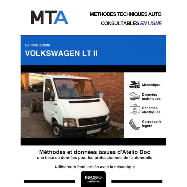 MTA Volkswagen Lt II CHASSIS CABINE 2 portes de 09/1996  12/2002