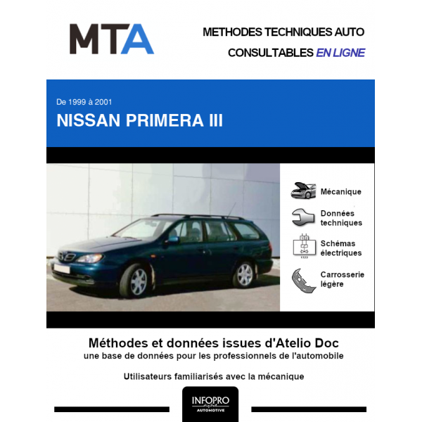 MTA Nissan Primera III BREAK 5 portes de 09/1999 à 12/2001