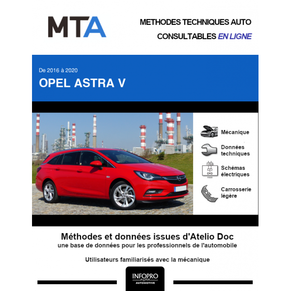 MTA Opel Astra V BREAK 5 portes de 01/2016 à 05/2020