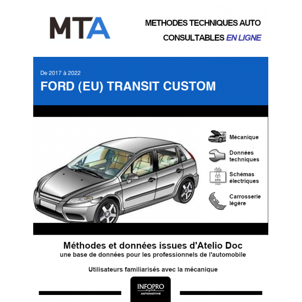 MTA Ford (eu) Transit custom FOURGON 4 portes de 09/2017 à ce jour