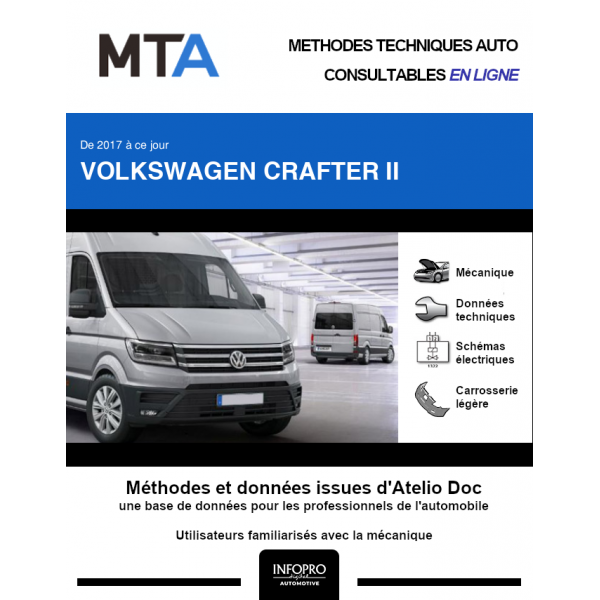 MTA Volkswagen Crafter II CHASSIS CABINE 2 portes de 06/2019  ce jour