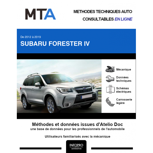 MTA Subaru Forester IV BREAK 5 portes de 10/2012  ce jour