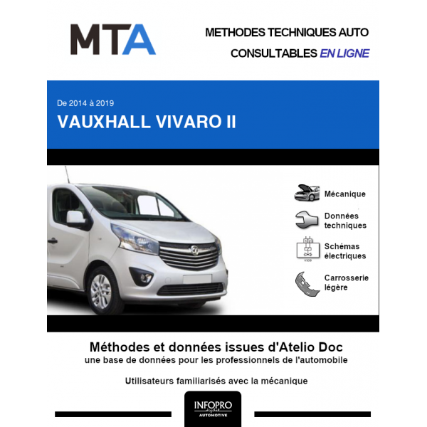 MTA Vauxhall Vivaro II COMBI 4 portes de 06/2014  ce jour