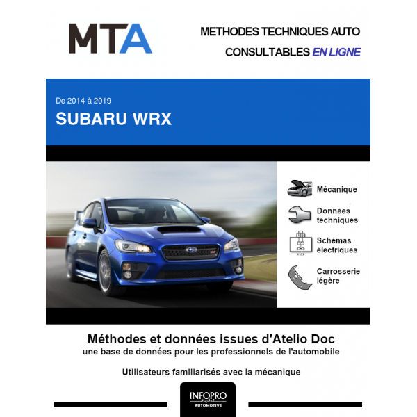 MTA Subaru Wrx BERLINE 4 portes de 02/2014 ? ce jour