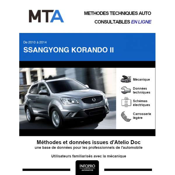 MTA Ssangyong Korando II BREAK 5 portes de 09/2010 ? 06/2014