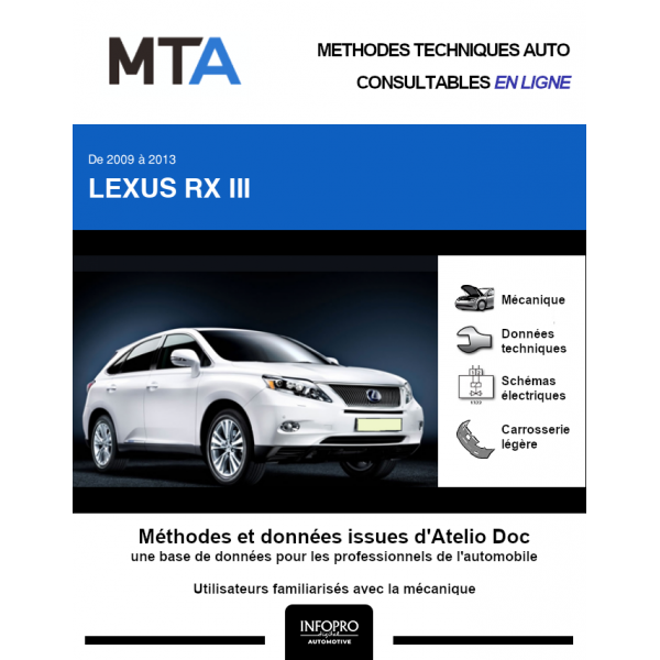 MTA Lexus Rx III BREAK 5 portes de 06/2009 à 03/2013