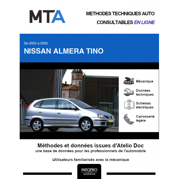 MTA Nissan Almera tino MONOSPACE 5 portes de 04/2003 à 09/2006