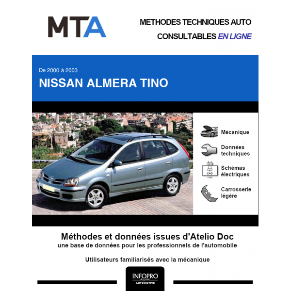 MTA Nissan Almera tino MONOSPACE 5 portes de 07/2000 à 04/2003