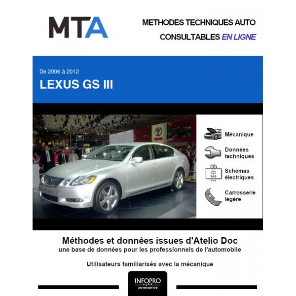 MTA Lexus Gs III BERLINE 4 portes de 05/2006 à 06/2012