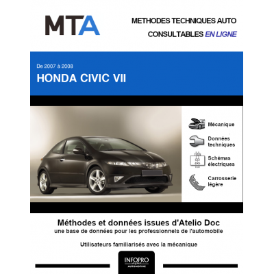 MTA Honda Civic VII HAYON 3 portes de 01/2007 à 09/2008