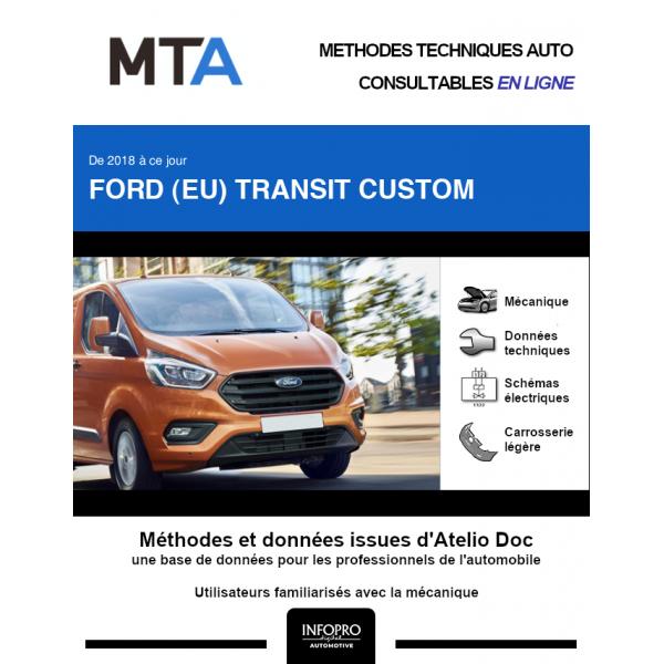 MTA Ford (eu) Transit custom FOURGON 4 portes de 06/2018 à ce jour