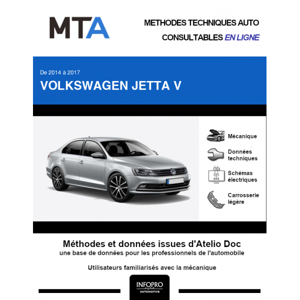 MTA Volkswagen Jetta V BERLINE 4 portes de 09/2014  ce jour