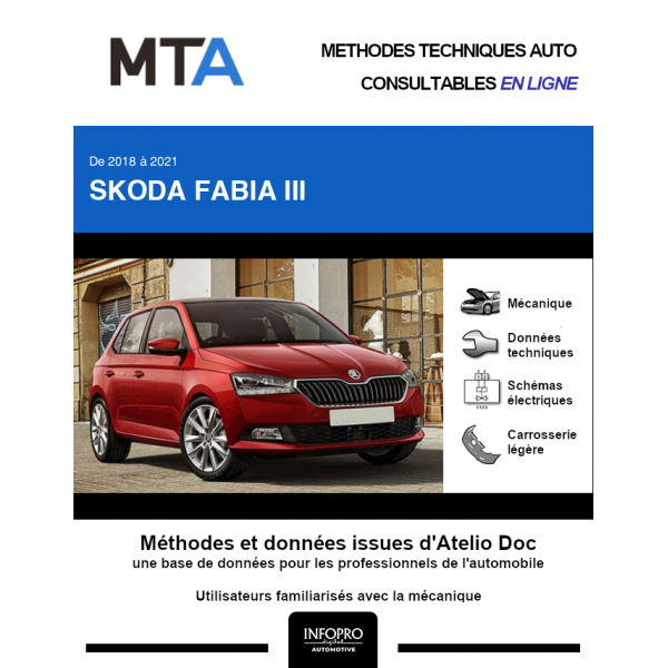 MTA Skoda Fabia III HAYON 5 portes de 09/2018 à ce jour