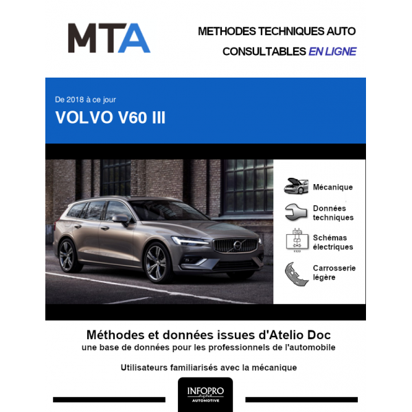 MTA Volvo V60 III BREAK 5 portes de 07/2018  ce jour