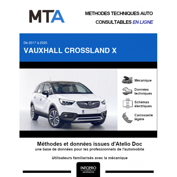 MTA Vauxhall Crossland x HAYON 5 portes de 06/2017  ce jour