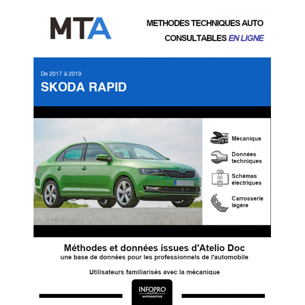 MTA Skoda Rapid HAYON 5 portes de 09/2017 à ce jour