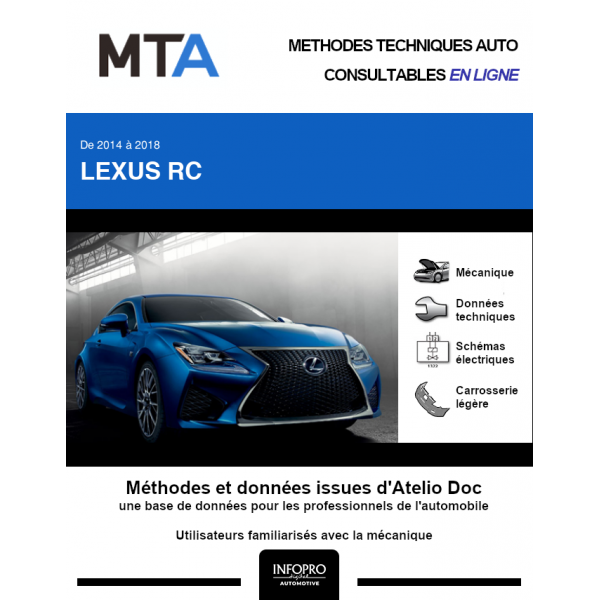 MTA Lexus Rc COUPE 2 portes de 11/2014  ce jour