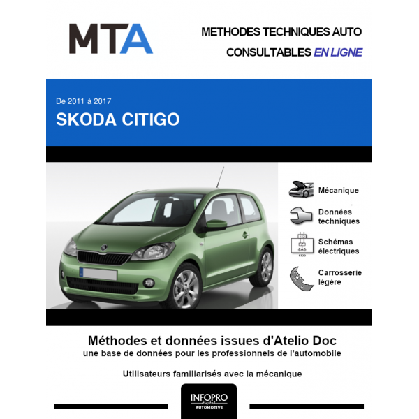 MTA Skoda Citigo HAYON 3 portes de 11/2011 à 09/2017