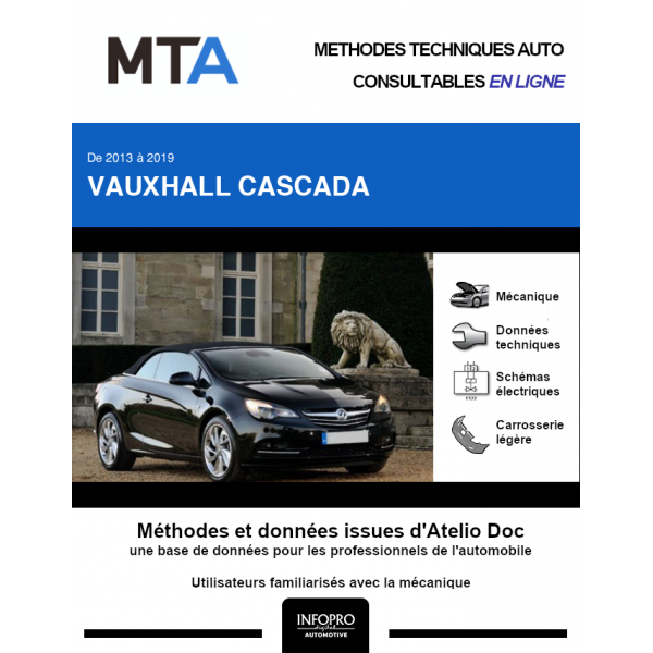 MTA Vauxhall Cascada CABRIOLET 2 portes de 02/2013  ce jour