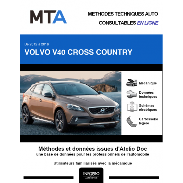 MTA Volvo V40 cross country BREAK 5 portes de 11/2012  ce jour