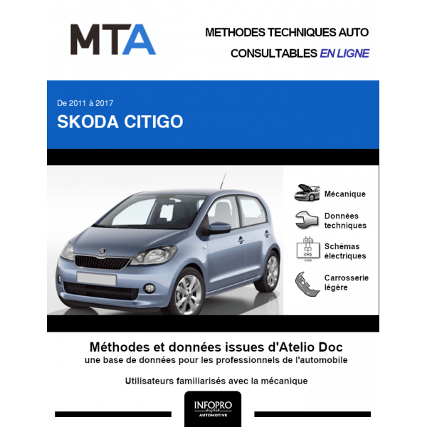 MTA Skoda Citigo HAYON 5 portes de 11/2011 à 09/2017