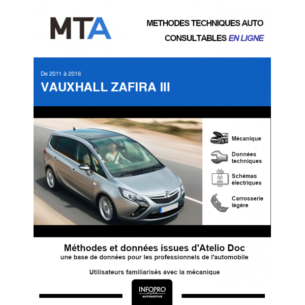 MTA Vauxhall Zafira III MONOSPACE 5 portes de 11/2011  03/2017