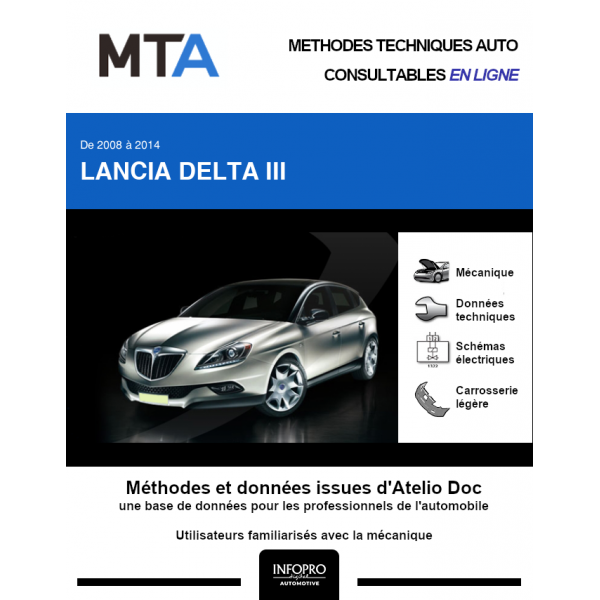 MTA Lancia Delta III HAYON 5 portes de 07/2008  ce jour