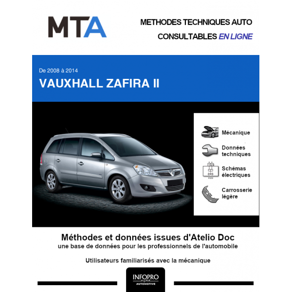 MTA Vauxhall Zafira II MONOSPACE 5 portes de 01/2008  12/2014