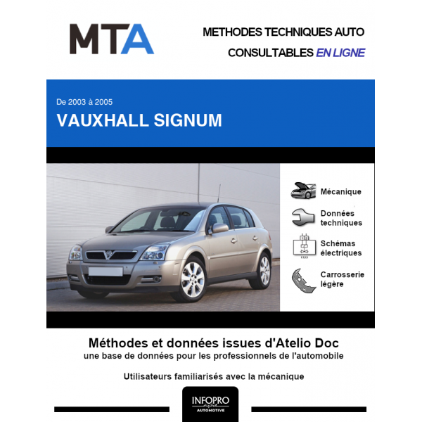 MTA Vauxhall Signum HAYON 5 portes de 06/2003  09/2005