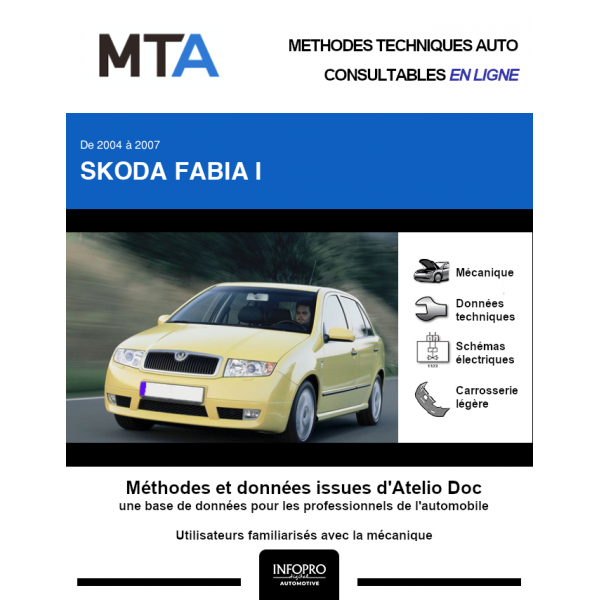 MTA Skoda Fabia I HAYON 5 portes de 09/2004 à 05/2007