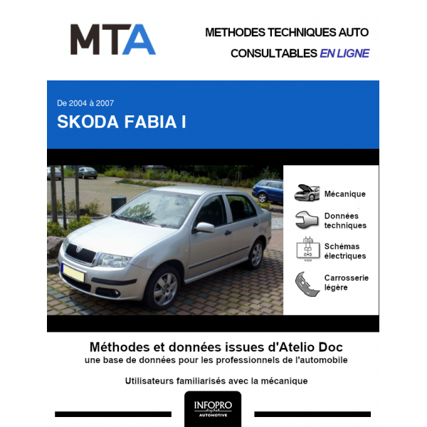 MTA Skoda Fabia I BERLINE 4 portes de 09/2004 à 05/2007